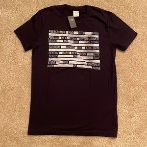 Abercrombie and Fitch Navy Blue Graphic Tee